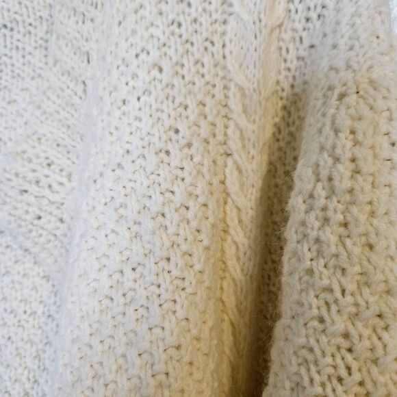Hand knit cream colored cardigan.  XL.   #913 - Picture 2 of 4